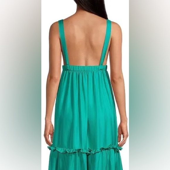Cynthia Rowley Juna Silk Tiered Maxi Dress in Emerald - Picture 4 of 9